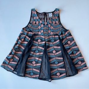 Akemi + Kin Embroidered Mesh Top
